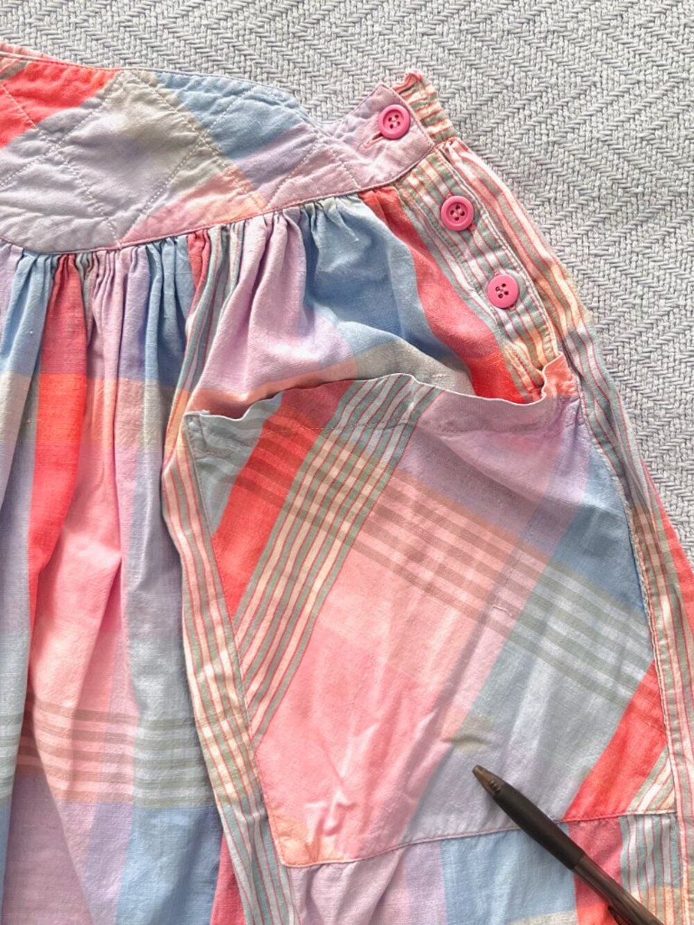 Vintage Plaid Cotton Skirt Set - Picture 11 of 15
